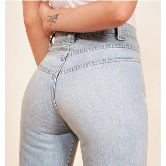 REFORMATION 70s Jean Skye Light Blue Straight Leg Retro Denim Size 24 - Picture 3 of 13